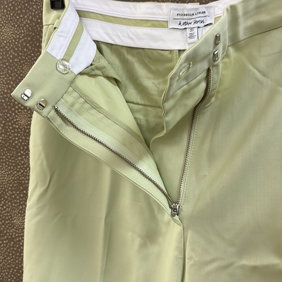 🔥🔥🔥NEW & Other Stories Wool Blended Green Wide Leg Trousers Pants - Picture 7 of 9